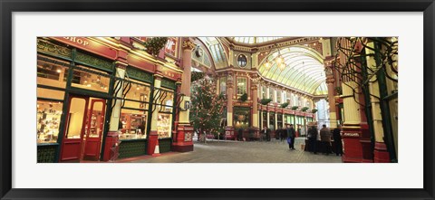 Framed Interiors of a market, Leadenhall Market, London, England Print