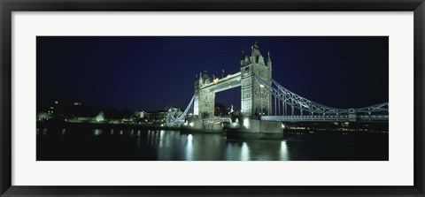 Framed Bridge across a river, Tower Bridge, Thames River, London, England Print