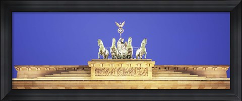 Framed Horses and Chariot statue on Brandenburg Gate, Berlin, Germany Print