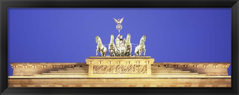 Framed Horses and Chariot statue on Brandenburg Gate, Berlin, Germany Print