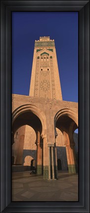 Framed Low angle view of the tower of a mosque, Hassan II Mosque, Casablanca, Morocco Print