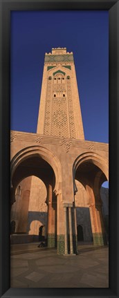 Framed Low angle view of the tower of a mosque, Hassan II Mosque, Casablanca, Morocco Print