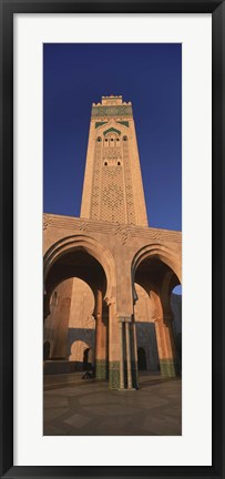 Framed Low angle view of the tower of a mosque, Hassan II Mosque, Casablanca, Morocco Print