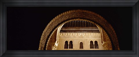 Framed Close-up of an arch, Court Of Lions, Alhambra, Granada, Andalusia, Spain Print