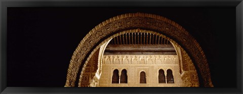 Framed Close-up of an arch, Court Of Lions, Alhambra, Granada, Andalusia, Spain Print