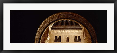 Framed Close-up of an arch, Court Of Lions, Alhambra, Granada, Andalusia, Spain Print