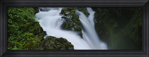 Framed High angle view of a waterfall, Sol Duc Falls, Olympic National Park, Washington State, USA Print