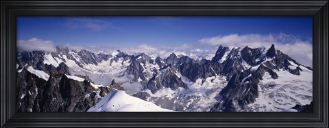 Framed High angle view of a mountain range, Mt Blanc, The Alps, France Print