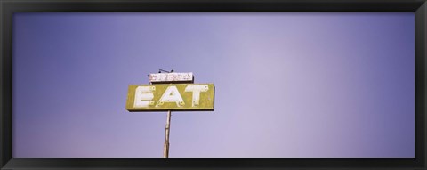 Framed Low angle view of an old sign board, Highway 395, California, USA Print