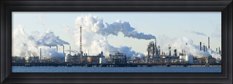 Framed Oil refinery at the waterfront, Delaware River, New Jersey, USA Print
