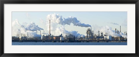 Framed Oil refinery at the waterfront, Delaware River, New Jersey, USA Print