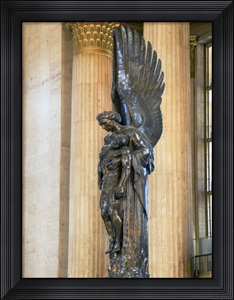 Framed Close-up of a war memorial statue at a railroad station, 30th Street Station, Philadelphia, Pennsylvania, USA Print