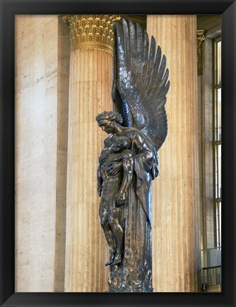 Framed Close-up of a war memorial statue at a railroad station, 30th Street Station, Philadelphia, Pennsylvania, USA Print