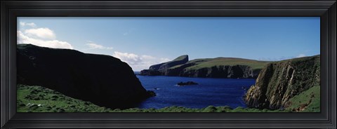 Framed High angle view of an inlet, Shetland Islands, Scotland Print
