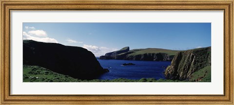 Framed High angle view of an inlet, Shetland Islands, Scotland Print