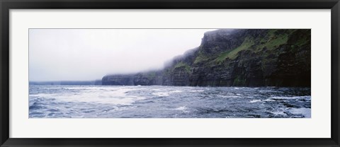 Framed Rock formations at the waterfront, Cliffs Of Moher, The Burren, County Clare, Republic Of Ireland Print