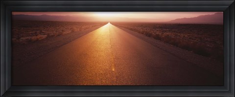 Framed Road passing through a desert, Nevada, USA Print
