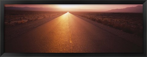 Framed Road passing through a desert, Nevada, USA Print