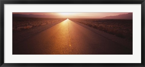 Framed Road passing through a desert, Nevada, USA Print