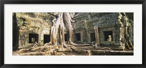 Framed Close up of Old ruins of a building, Angkor Wat, Cambodia Print