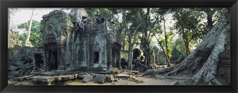 Framed Old ruins of a building, Angkor Wat, Cambodia Print
