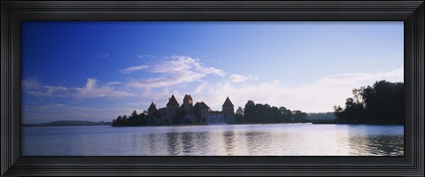 Framed Buildings at the waterfront, Vilnius, Trakai, Lithuania Print