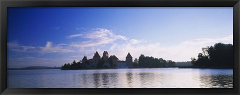 Framed Buildings at the waterfront, Vilnius, Trakai, Lithuania Print