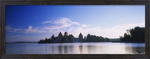Framed Buildings at the waterfront, Vilnius, Trakai, Lithuania Print