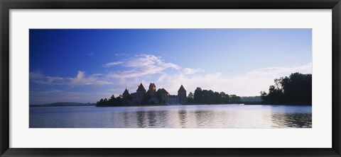 Framed Buildings at the waterfront, Vilnius, Trakai, Lithuania Print