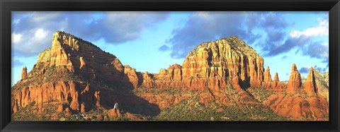 Framed Chapel on rock formations, Chapel Of The Holy Cross, Sedona, Arizona, USA Print