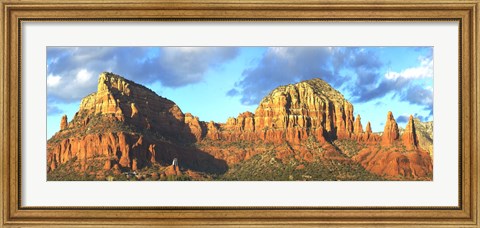 Framed Chapel on rock formations, Chapel Of The Holy Cross, Sedona, Arizona, USA Print