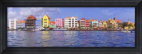 Framed Buildings at the waterfront, Willemstad, Curacao, Netherlands Antilles Print