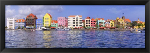 Framed Buildings at the waterfront, Willemstad, Curacao, Netherlands Antilles Print