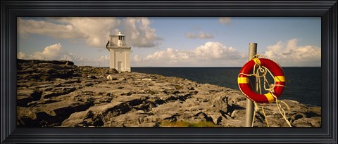 Framed Lighthouse on a landscape, Blackhead Lighthouse, The Burren, County Clare, Republic Of Ireland Print