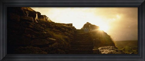 Framed Silhouette of a cave at sunset, Ailwee Cave, County Clare, Republic Of Ireland Print