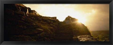 Framed Silhouette of a cave at sunset, Ailwee Cave, County Clare, Republic Of Ireland Print