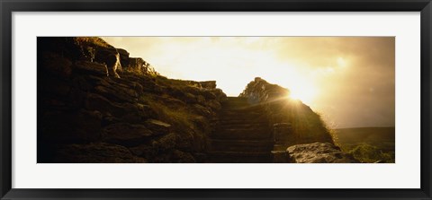 Framed Silhouette of a cave at sunset, Ailwee Cave, County Clare, Republic Of Ireland Print