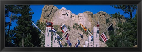 Framed Statues on a mountain, Mt Rushmore, Mt Rushmore National Memorial, South Dakota, USA Print