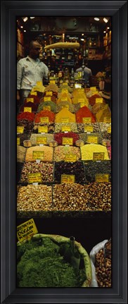 Framed Two vendors standing in a spice store, Istanbul, Turkey Print