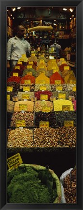 Framed Two vendors standing in a spice store, Istanbul, Turkey Print