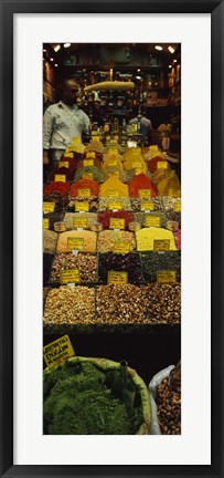 Framed Two vendors standing in a spice store, Istanbul, Turkey Print
