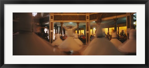 Framed Dervishes dancing at a ceremony, Istanbul, Turkey Print