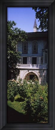 Framed Formal garden in front of a building, Baghdad Pavilion, Topkapi Palace, Istanbul, Turkey Print
