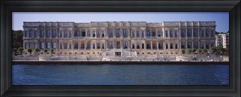 Framed Facade of a palace at the waterfront, Ciragan Palace Hotel Kempinski, Bosphorus, Istanbul, Turkey Print