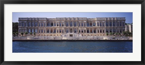 Framed Facade of a palace at the waterfront, Ciragan Palace Hotel Kempinski, Bosphorus, Istanbul, Turkey Print