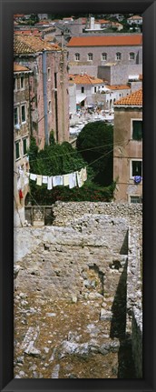 Framed High angle view of the old ruins in a town, Dubrovnik, Croatia Print