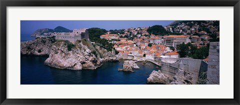 Framed Town at the waterfront, Lovrijenac Fortress, Bokar Fortress, Dubrovnik, Croatia Print