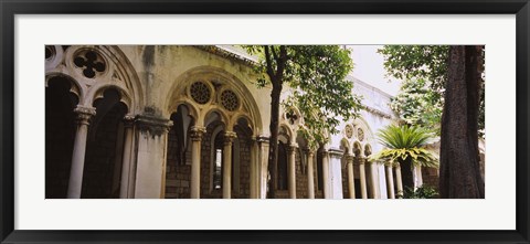 Framed Trees in front of a monastery, Dominican Monastery, Dubrovnik, Croatia Print