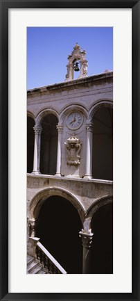 Framed Low angle view of a bell tower, Rector&#39;s Palace, Dubrovnik, Croatia Print