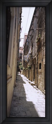 Framed Buildings along an alley in old city, Dubrovnik, Croatia Print